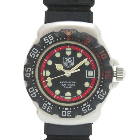 TAG Heuer Formula 1 374.508 Stainless Steel Rubber Black Dial Quartz Wristwat...
